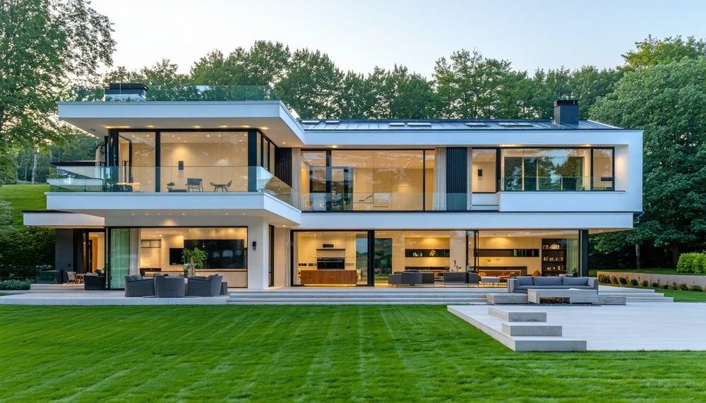 Modern home with elegant architecture and interior design